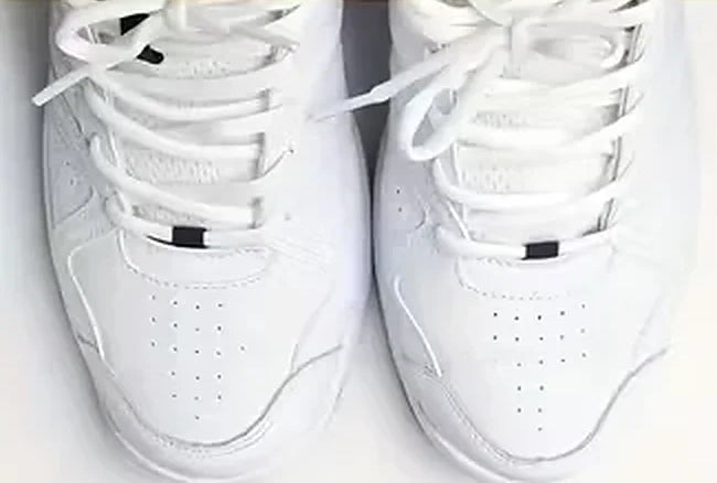 Manufacturer photo: a white sneaker after washing